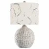 Brand new 🔥 StyleCraft Home Collection White Rattan Table Lamp, Natural With Wash, White, Seagull Print 🧨