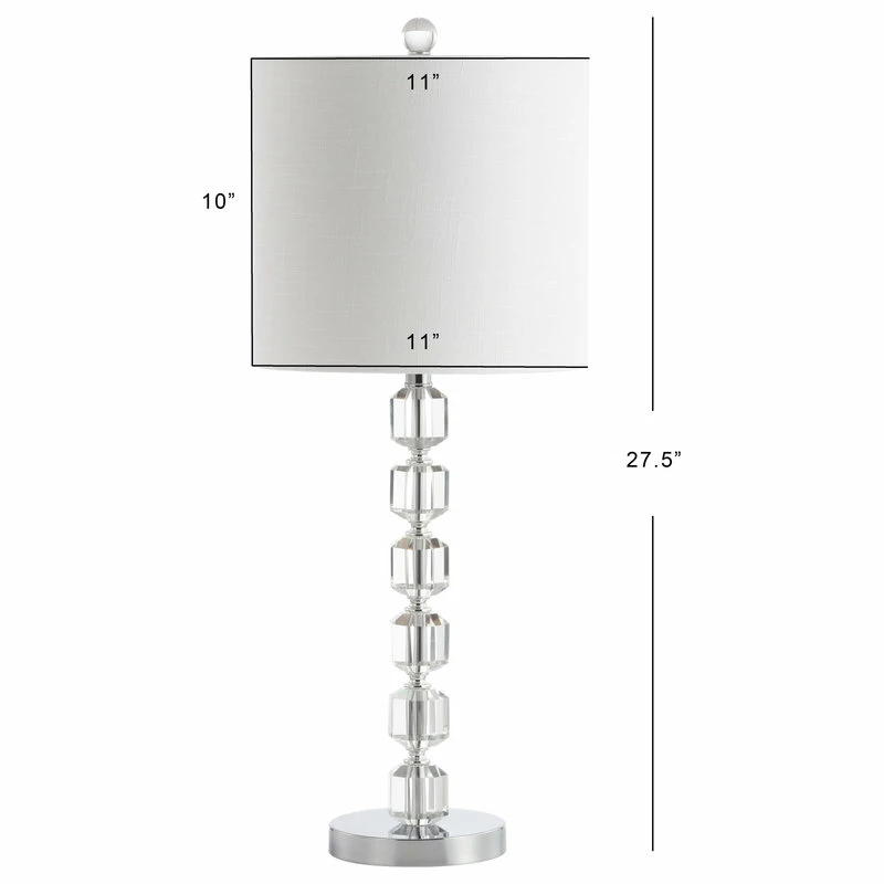Wholesale 🔔 JONATHAN Y Cary 28" Modern Stacked Crystal And Metal LED Table Lamp, Chrome And Clear 🥰 - Image 8