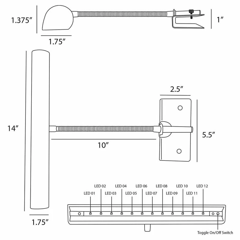 Cheap 𧨠Cocoweb Inc. 14" LED Grand Piano Lamp, Black π₯ - Image 3