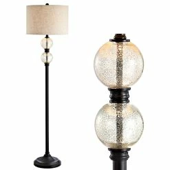 Hot Sale ๐คฉ JONATHAN Y January 60" Glass, Metal LED Floor Lamp, Mercury Glass ๐