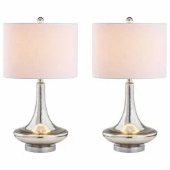 Buy 🛒 JONATHAN Y Cecile 25.5" Glass Teardrop Table Lamp, Set Of 2 💯