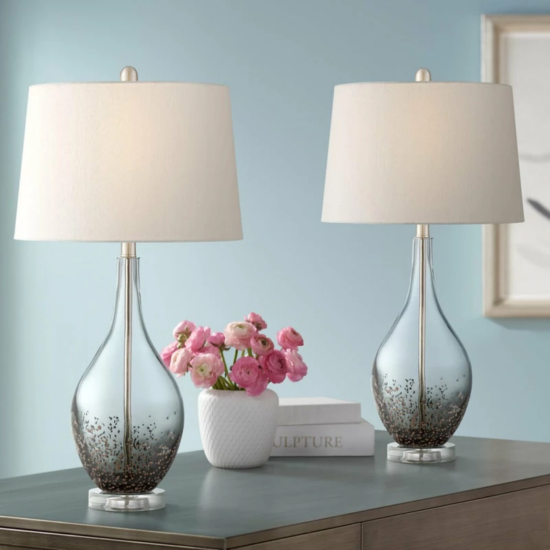 Best deal 😀 Pacific Coast Lighting Sparrow Table Lamp | Smoke Gray Glass Table Lamp Set Of 2 🌟 - Image 2