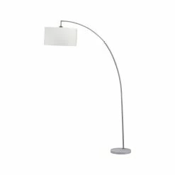 Best deal 🎁 SH Lighting Strathaven 78" Tall Metal Arching Floor Lamp In Silver And White 👏