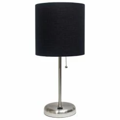 Best reviews of โ๏ธ Alltherages LimeLights Stick Lamp With Charging Outlet And Fabric Shade, Black ๐งจ