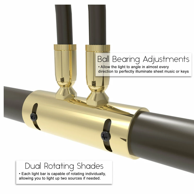 Buy ๐ Cocoweb Inc. 22" LED Grand Piano Lamp, Black And Brass, Mahogany Bronze ๐ฅ - Image 4