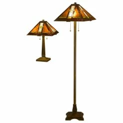 Best reviews of ๐ Serena D'italia Tiffany 2-Light Mission Bronze Floor And Table Lamp Set ๐ฅ