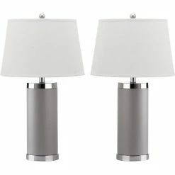 Deals 😉 Safavieh Column Table Lamp (Set Of 2) - Grey ⭐