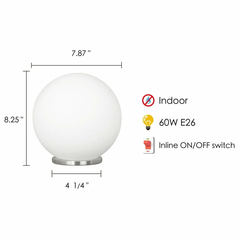 Brand new ⭐ EGLO USA 1x60W Table Lamp W/ Siliver Finish & Opal Glass 🤩 - Image 11