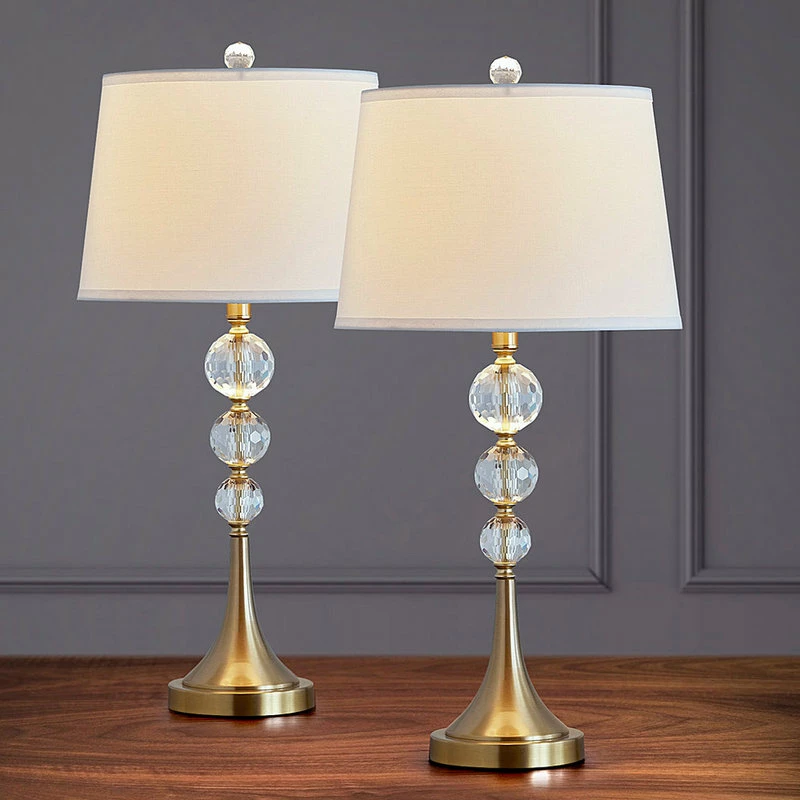 Buy π HOMEGLAM Madison 2 Piece Crystal Ball Lamp Set, Gold Brass π - Image 2
