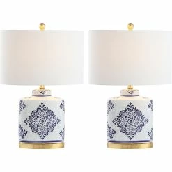 Cheapest π― Safavieh Kamdyn Table Lamp (Set Of 2) - Blue, White β€οΈ