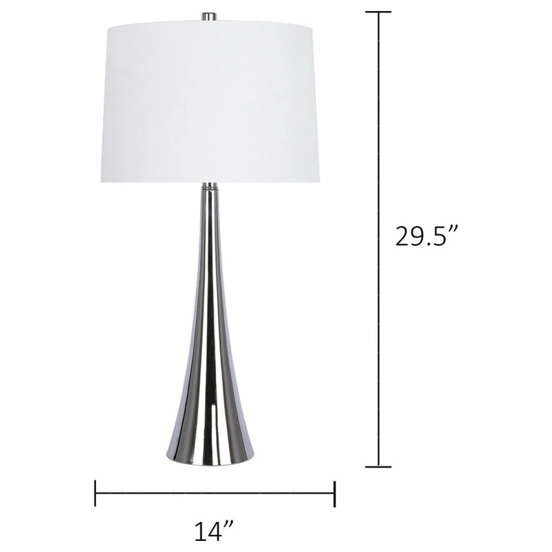Buy ๐ LumiSource 29.5" Nickel Mirrored Metal Table Lamps Tapered, Set Of 2 โญ - Image 5