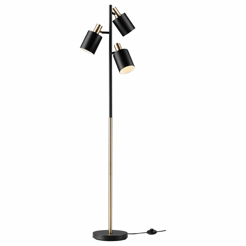 Wholesale 💯 Globe Electric Novogratz X Globe 67" 3-Light Matte Black Track Tree Lamp, Matte Brass Accents 🔔