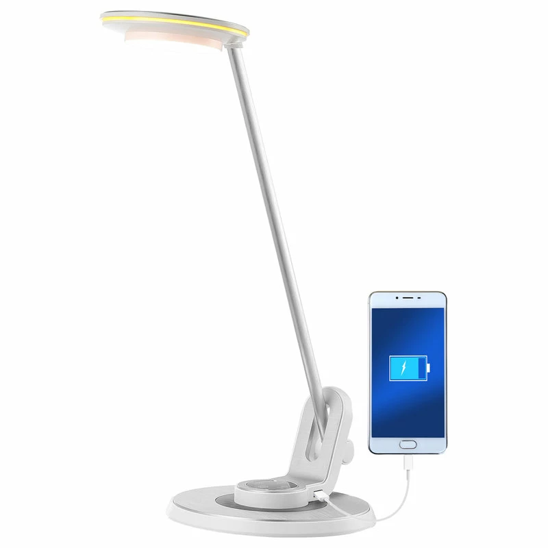 Coupon 🌟 JONATHAN Y Dixon 18.5" Aluminum Adjustable Dimmable USB Chargning LED Task Lamp, Sliver 👏