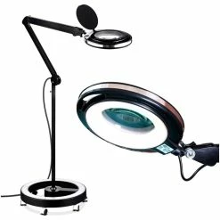 Budget ⌛ Brightech LightView Pro 6 Wheel Rolling Base Magnifying Floor Lamp, Magnifier, 5 Diopter 🛒