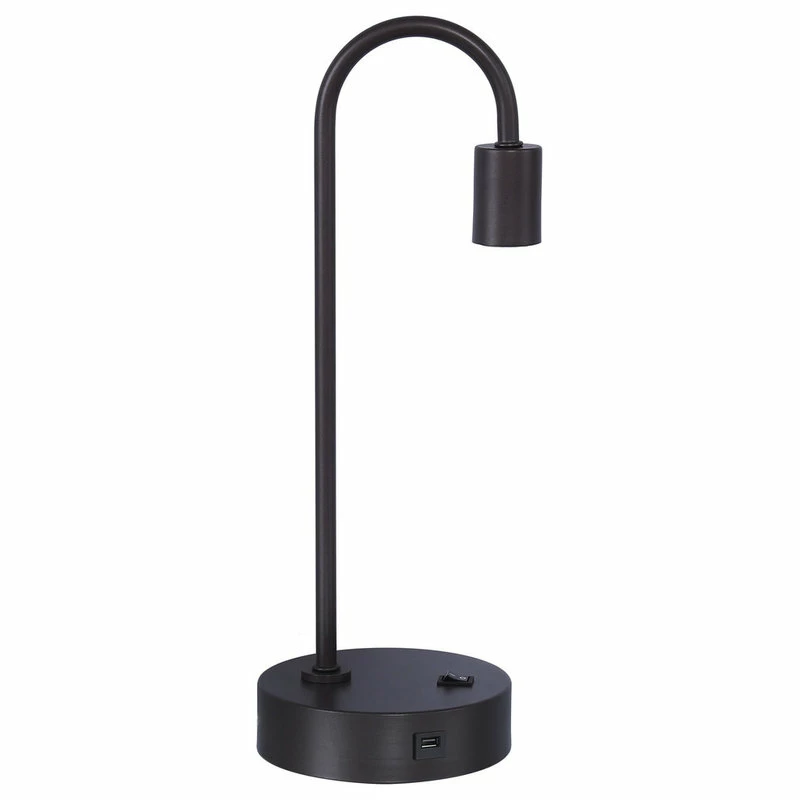 Promo ๐ฅฐ LumiSource 17" Black Industrial Desk Lamp With USB Port Built-In ๐ฏ