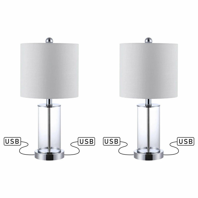 Best reviews of ๐คฉ JONATHAN Y Abner Glass Modern Contemporary USB Charging LED Table Lamp, Chrome/Clear ๐ฅ - Image 4