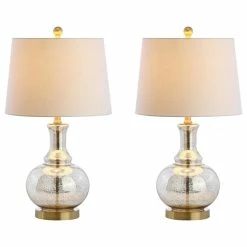 New ✨ JONATHAN Y Lavelle 25" Glass Table Lamp, Set Of 2 🤩