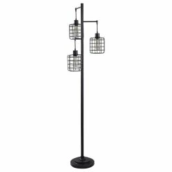 Promo ⭐ StyleCraft 3-Light Comntemporary Black Steel Floor Lamp 🤩