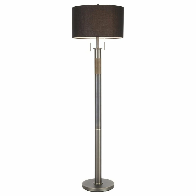 Coupon 🔥 Trophy Industrial Floor Lamp, Gun Metal With Black Linen Shade By LumiSource 🤩 - Image 3