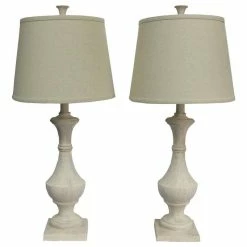 New 😉 Urbanest Marion Table Lamps, Set Of 2, Weathered White 🌟