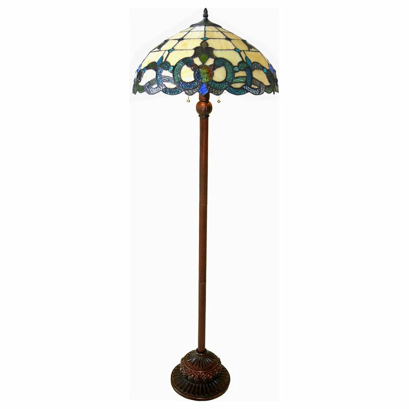 Best Sale ๐ CHLOE Lighting, Inc. DOUTZEN, Tiffany-style 2 Light Victorian Floor Lamp, 18" Shade ๐ - Image 2
