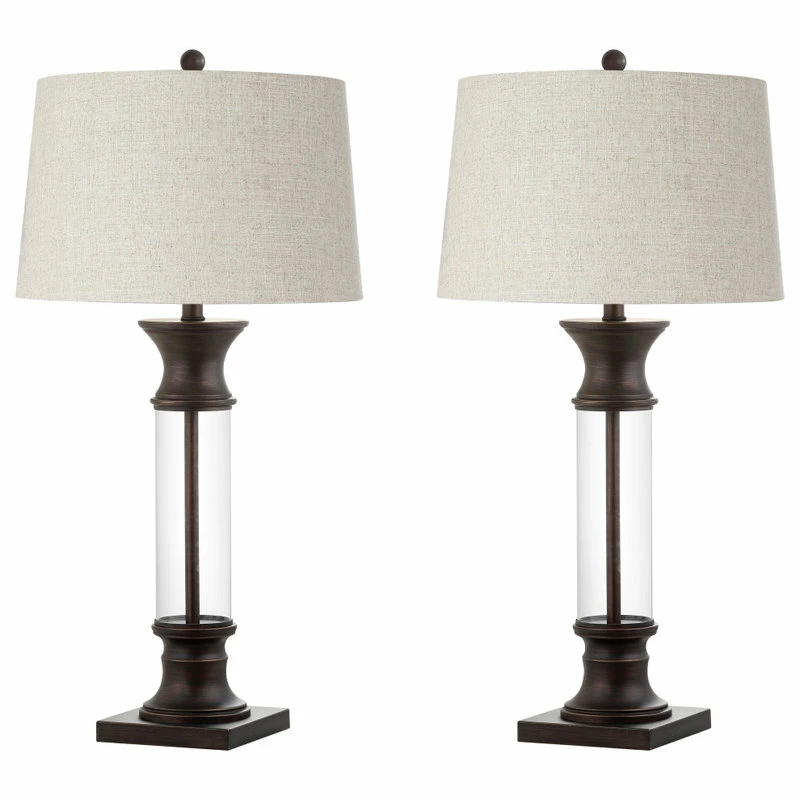 Budget ⭐ JONATHAN Y Hunter 32" Metal And Glass Table Lamp, Set Of 2, Bronze, Clear 😉 - Image 5