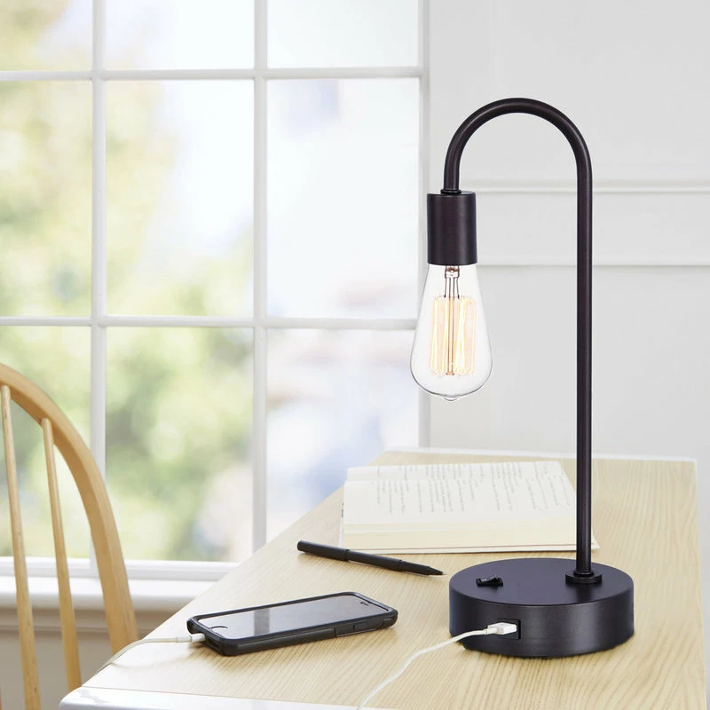 Promo ๐ฅฐ LumiSource 17" Black Industrial Desk Lamp With USB Port Built-In ๐ฏ - Image 2