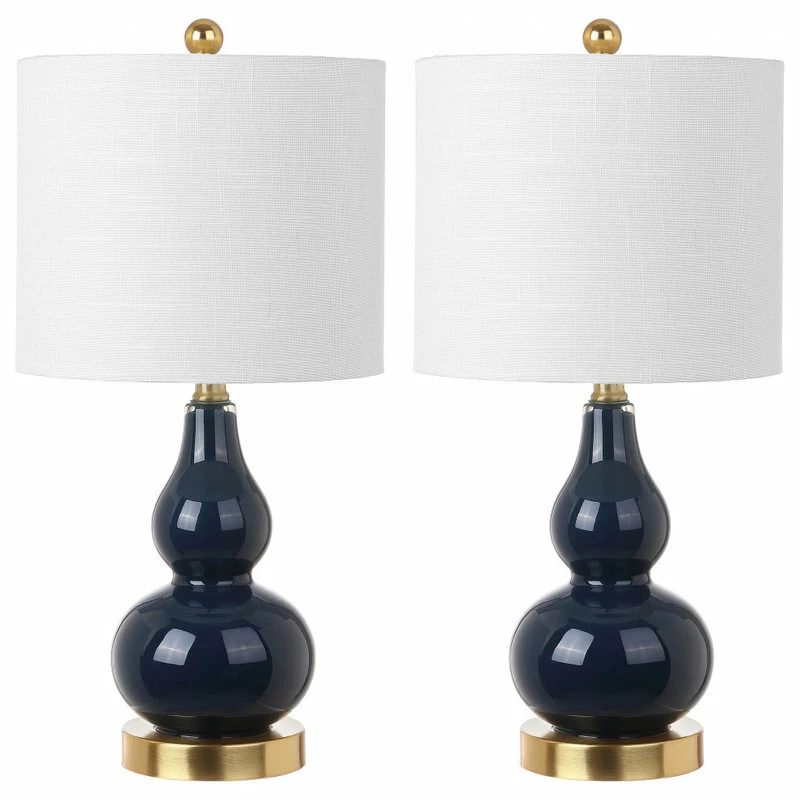 Buy ๐ JONATHAN Y Anya 20.5" Mini Glass Table Lamp, Navy, Set Of 2 ๐ - Image 5