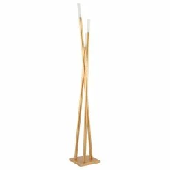 Coupon 👍 LumiSource Icicle Modern Floor Lamp, Antique Metal, Gold Metal 🌟