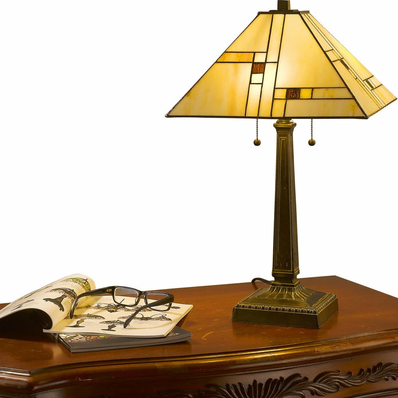 Best Sale ๐ Serena D'italia Tiffany 2-Light White Mission Floor And Table Lamp Set ๐ฏ - Image 3