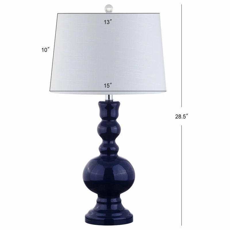 Best deal 🎁 JONATHAN Y Genie 28.5" Glass Table Lamp, Set Of 2, Navy 🌟 - Image 8