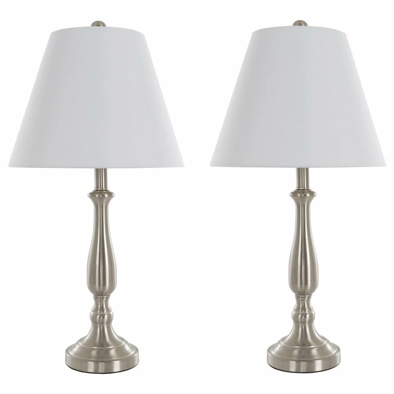Deals π₯ Table Lamps Set Of 2, Brushed Steel, 2 LED Bulbs Included By Lavish Home π