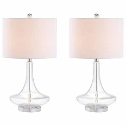 Cheapest ✨ JONATHAN Y Cecile 25.5" Glass Teardrop Table Lamp, Set Of 2 😍