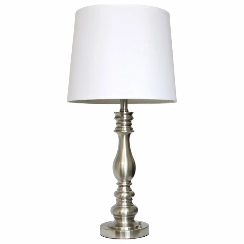 Outlet ๐ Alltherages Elegant Designs Brushed Steel Three Pack Lamp Set (2 Table Lamps, 1 Floor Lamp) ๐ - Image 2