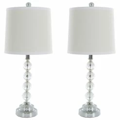 Hot Sale 🎉 Table Lamps Set Of 2, Faceted Crystal Balls, 2 Bulbs Included By Lavish Home 🥰