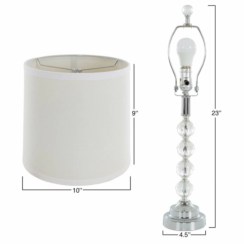 Hot Sale π Table Lamps Set Of 2, Faceted Crystal Balls, 2 Bulbs Included By Lavish Home π₯° - Image 2