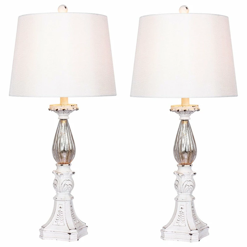 Top 10 β¨ Fangio Lighting Antique White Resin & Mercury, Glass Table Lamps, 30" π