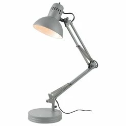 Best reviews of 👍 Globe Electric 28" Matte Gray Spring Balanced Arm Desk Lamp With Interchangeable Base 🥰