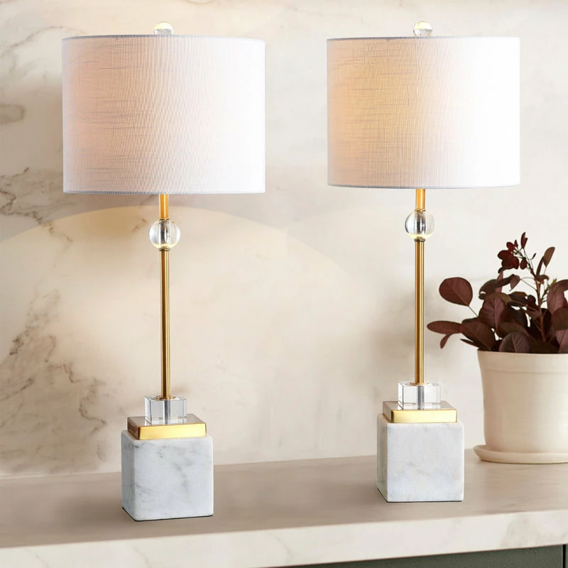 Cheap ๐ JONATHAN Y Dawson 30" Marble And Crystal Table Lamp, Brass, Set Of 2 ๐ - Image 5