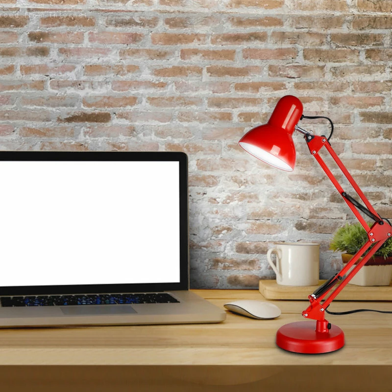 Flash Sale ❤️ W86 Trading Co., LLC Swing Arm Desk Lamp, Interchangeable Base Or Clamp, Red ⭐ - Image 5