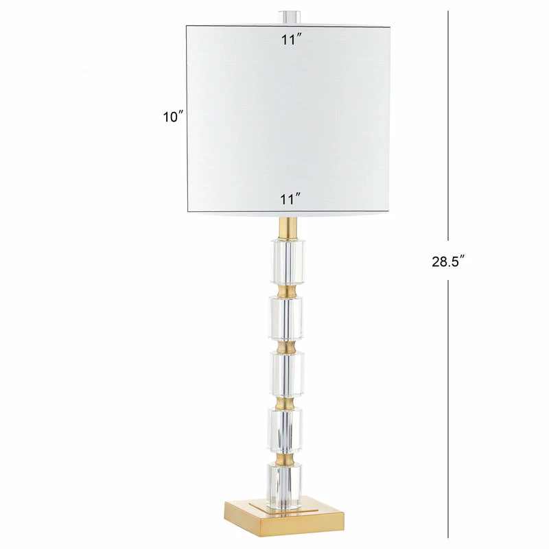 Outlet โค๏ธ JONATHAN Y Claire 28.5" Crystal Table Lamp, Brass, Set Of 2 ๐ - Image 8