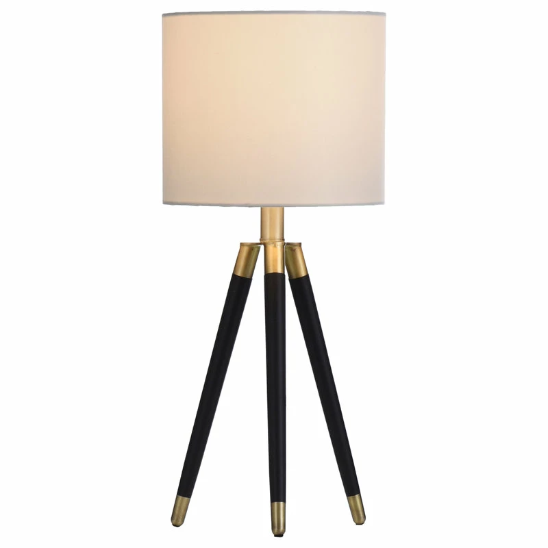 Best reviews of 💯 StyleCraft Home Collection Iggy - Black, Gold Tripod Table Lamp - White Hardback Fabric Shade 🎉 - Image 2