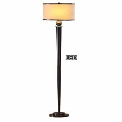 Hot Sale 👍 Artiva USA Venetian 63" LED Floor Lamp With Dimmer, Jet Black/Gun Metal 💯
