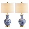 Coupon ⭐ JONATHAN Y Jennifer 25.25" Ceramic Led Table Lamp, Blue And White, Set Of 2 ✨
