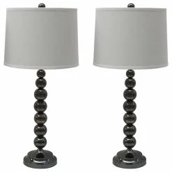 Wholesale 🎉 Urbanest Set Of 2 Stacked Ball Table Lamps, Black Nickel 👍