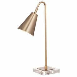 New 🎁 BASSETT MIRROR CO. Bassett Mirror Brillion Task Lamp In Antique Brass Finish L3428TEC 👏