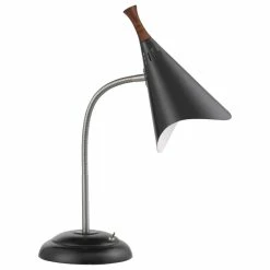 Wholesale 👍 HomeRoots 13.5"x5-17"x18.5" Black Metal Gooseneck Desk Lamp ⭐