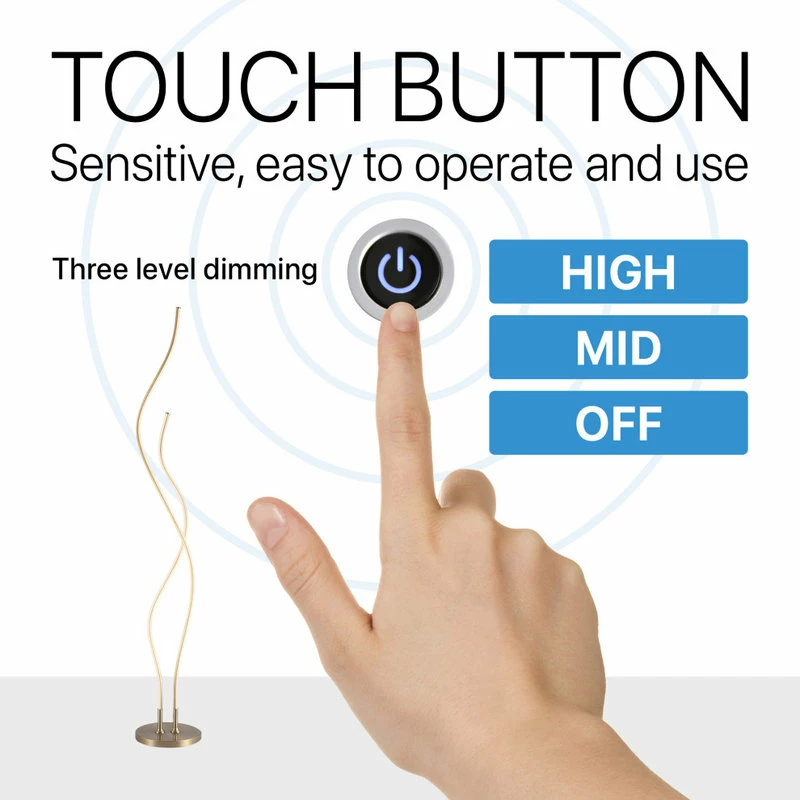 Buy ๐งจ JONATHAN Y Cairo 63.75" LED Integrated Floor Lamp, Gold ๐ - Image 9