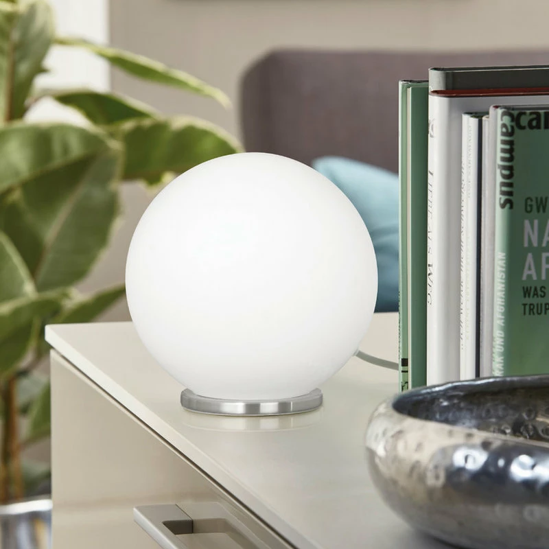 Brand new ⭐ EGLO USA 1x60W Table Lamp W/ Siliver Finish & Opal Glass 🤩 - Image 2