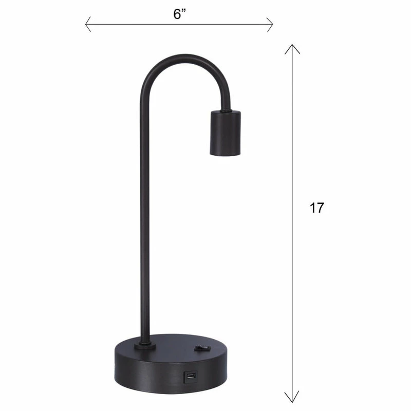 Promo ๐ฅฐ LumiSource 17" Black Industrial Desk Lamp With USB Port Built-In ๐ฏ - Image 4
